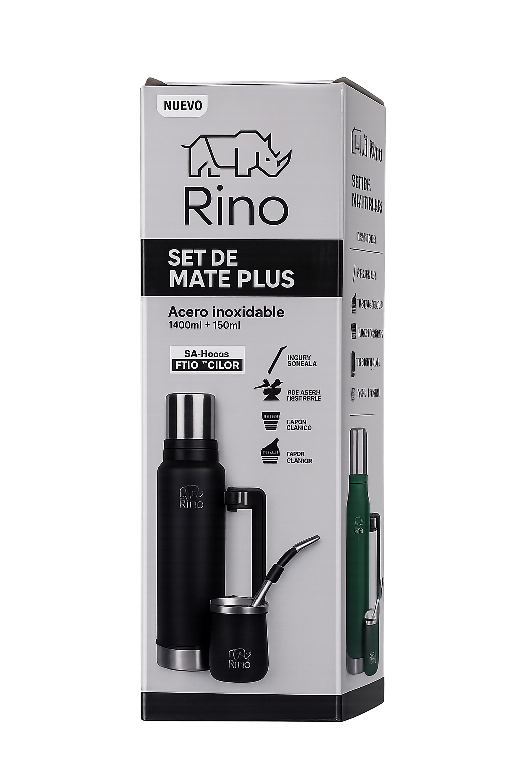 SET de Mate Plus de acero inoxidable con mate bombilla y tapón cebador