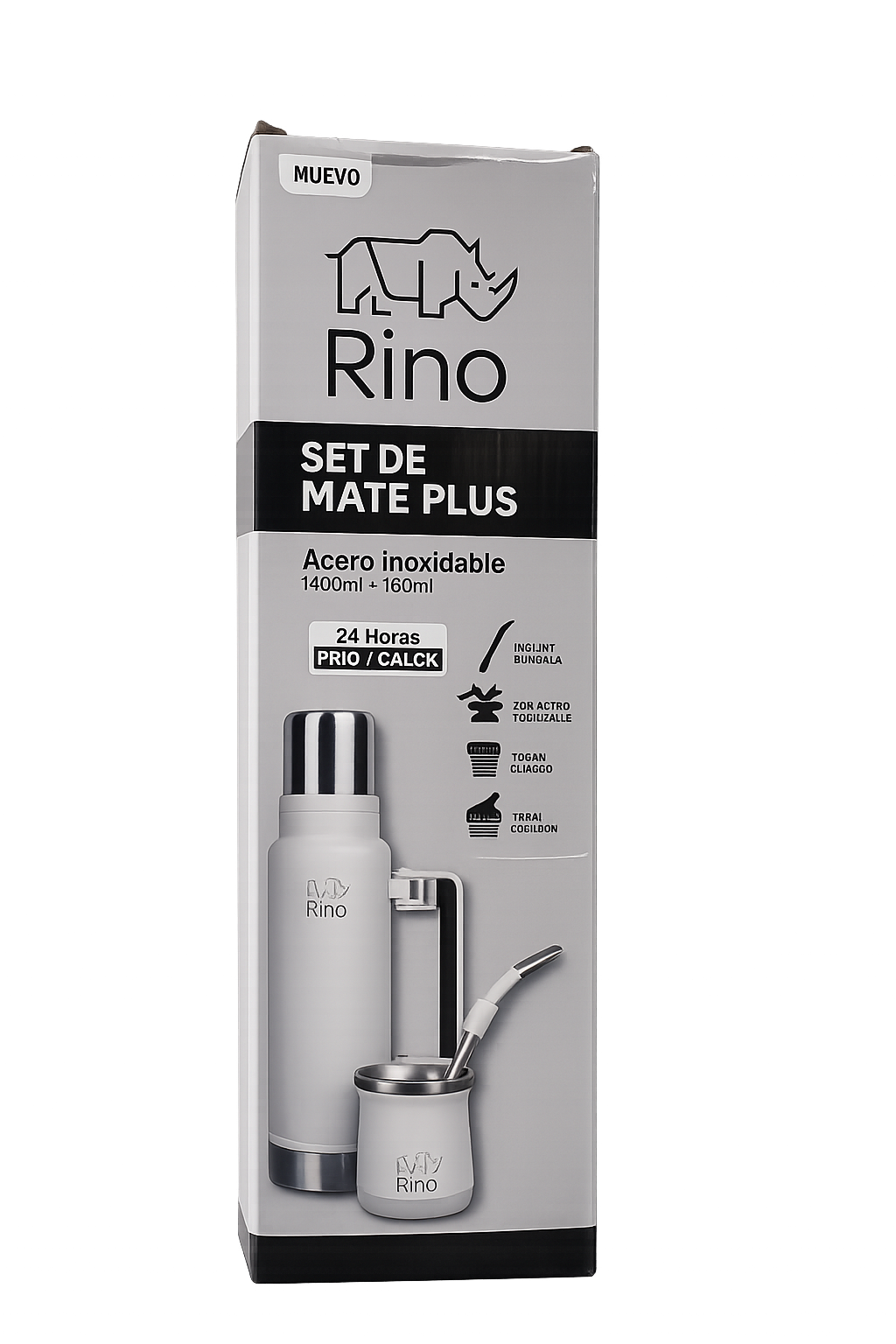 SET de Mate Plus de acero inoxidable con mate bombilla y tapón cebador